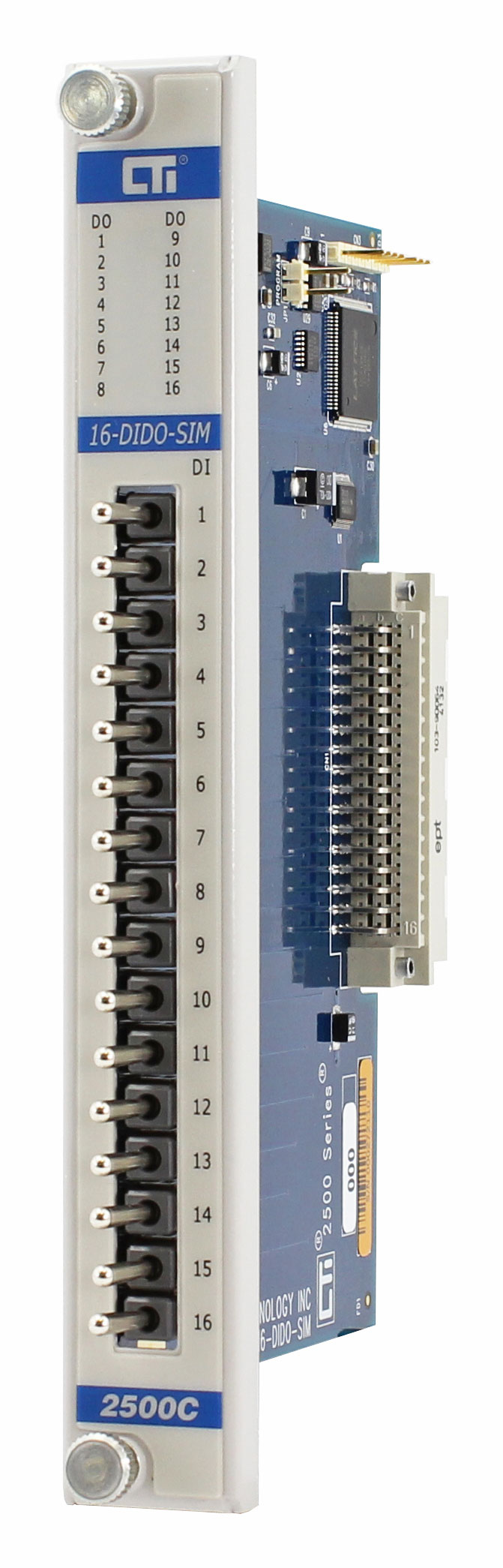 2500C-16-DIDO-SIM Sixteen Digital Input and Output SImulator